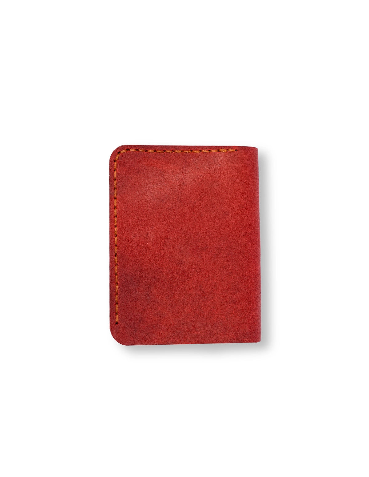 Leather Card Holder Red – Slim Bifold with 6 Card Slots