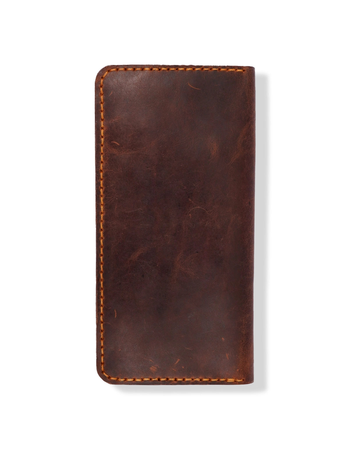 Men’s Brown Leather Long Wallet – Vintage Bifold