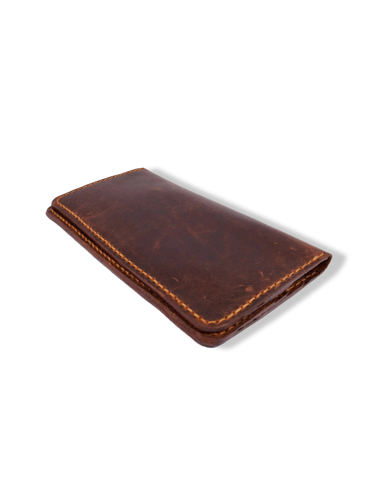 Men’s Brown Leather Long Wallet – Vintage Bifold
