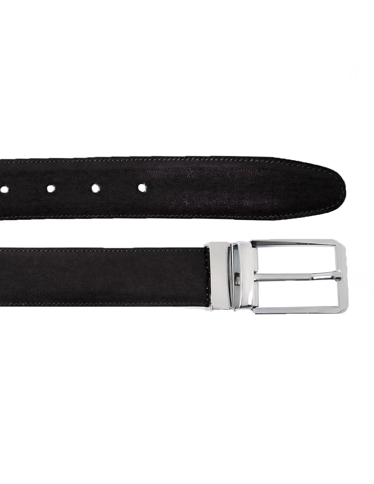 Leather Belt Black – Premium Dress Belt with Silver Buckle