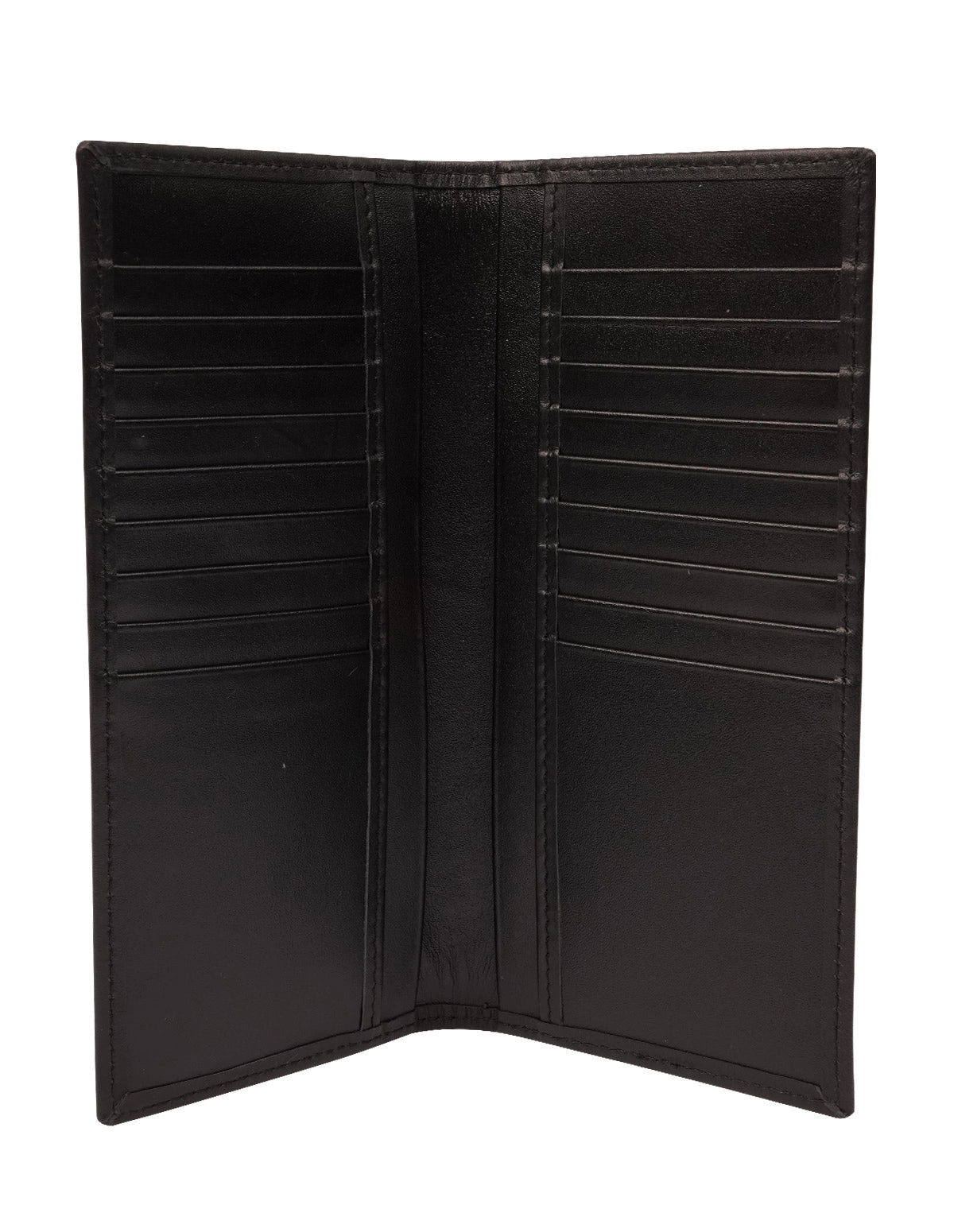 Cow Leather Wallet Black – Long Organizer with Extra Slots