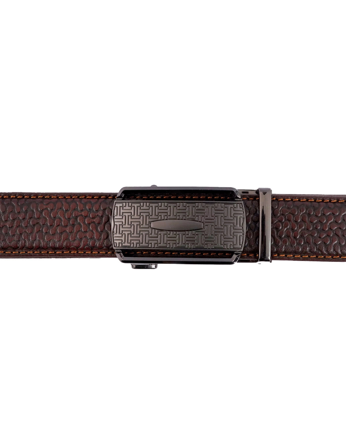 Leather Belt Brown – Designer Pattern with Metal Buckle