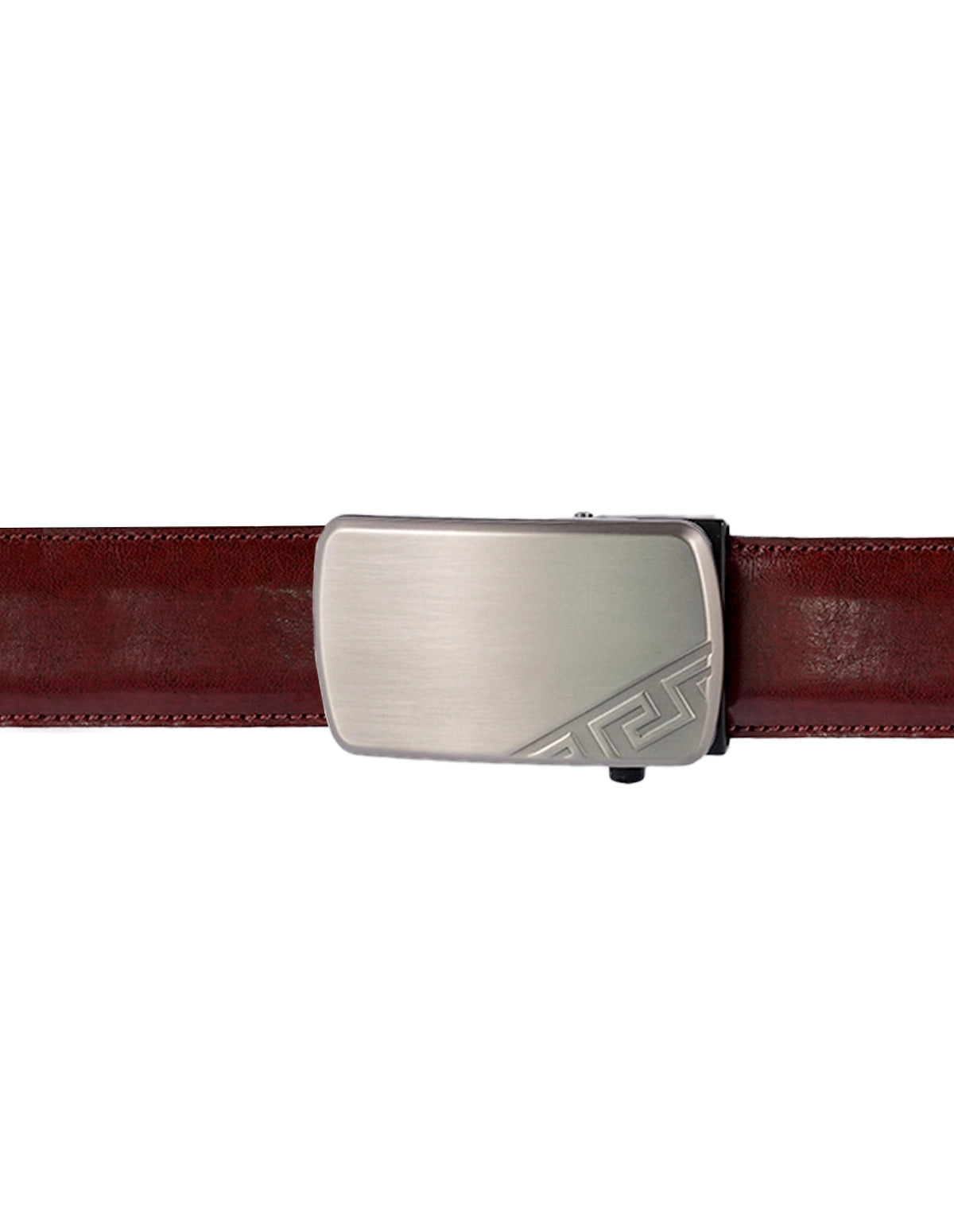Leather Belt Brown – Slide Buckle with Metallic Texture