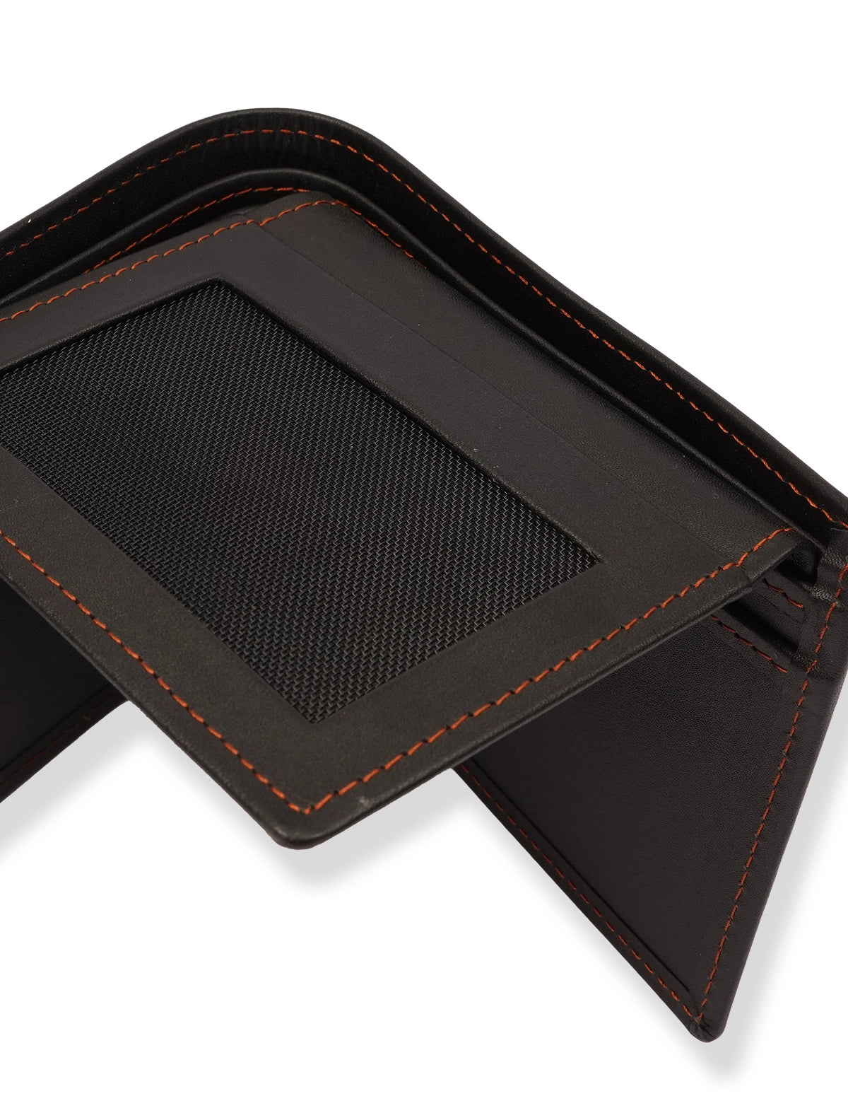 Cow Leather Wallet Black – Trifold with ID Window
