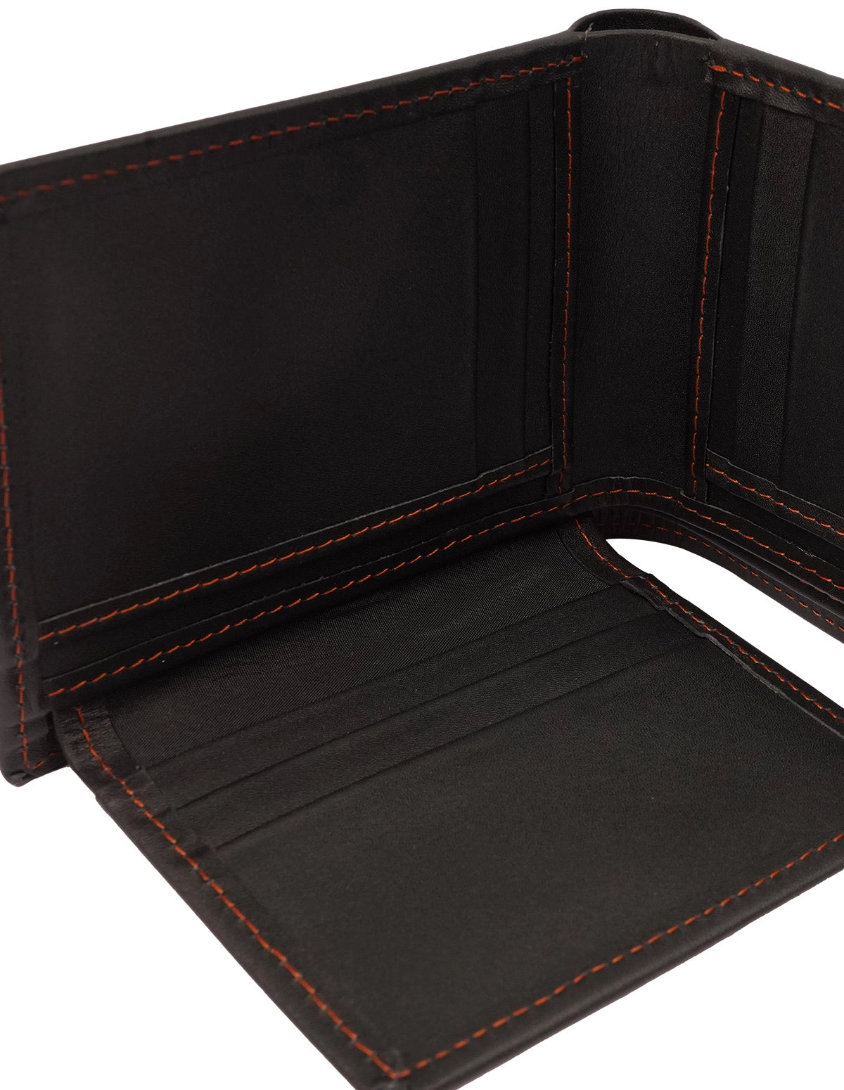 Cow Leather Wallet Black – Trifold with ID Window
