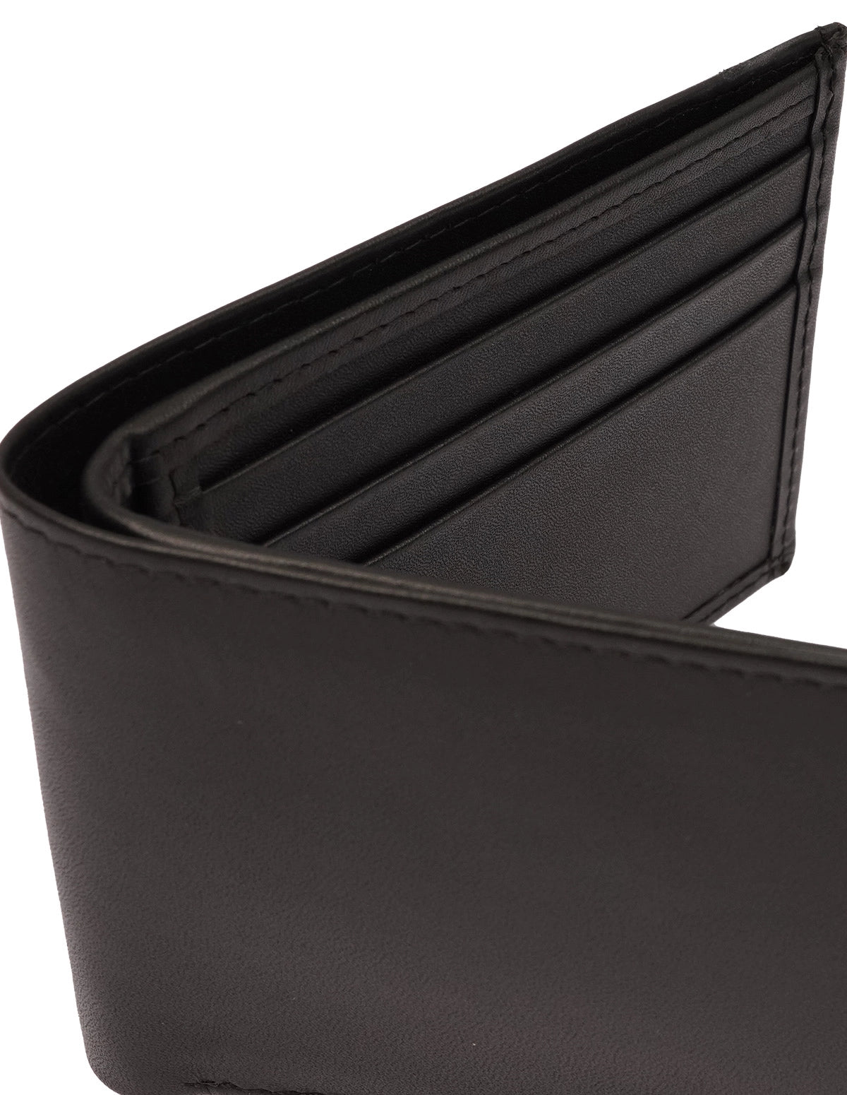 Cow Leather Wallet Black – Slim Bifold with Card Slots
