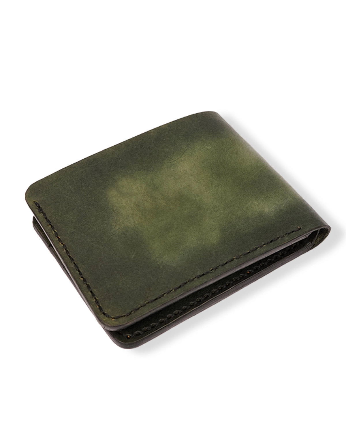 Cow Leather Wallet Green – Modern Bifold with Card Slots
