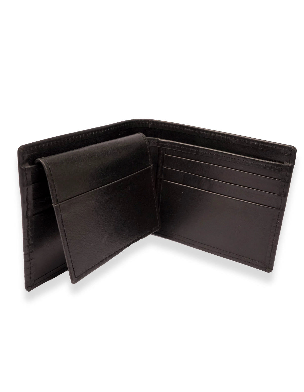 Cow Leather Wallet Black – Ultra Slim Bifold with Card Slots