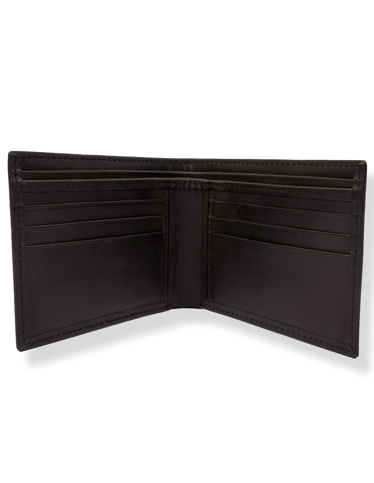 Cow Leather Wallet Black – Bifold with Multiple Card Slots