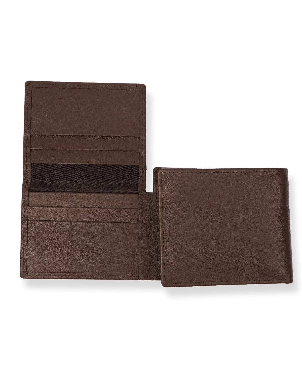 Cow Leather Wallet Brown – Trifold with Multiple Card Slots
