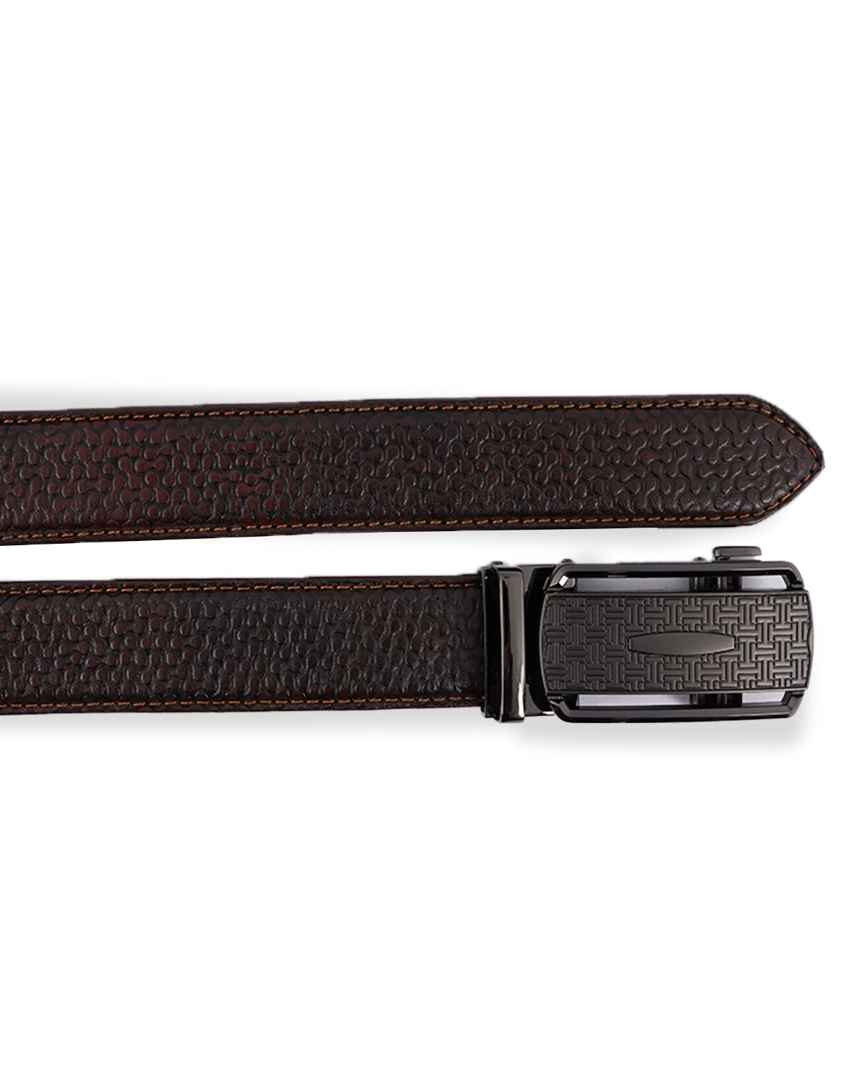 Leather Belt Brown – Designer Pattern with Metal Buckle