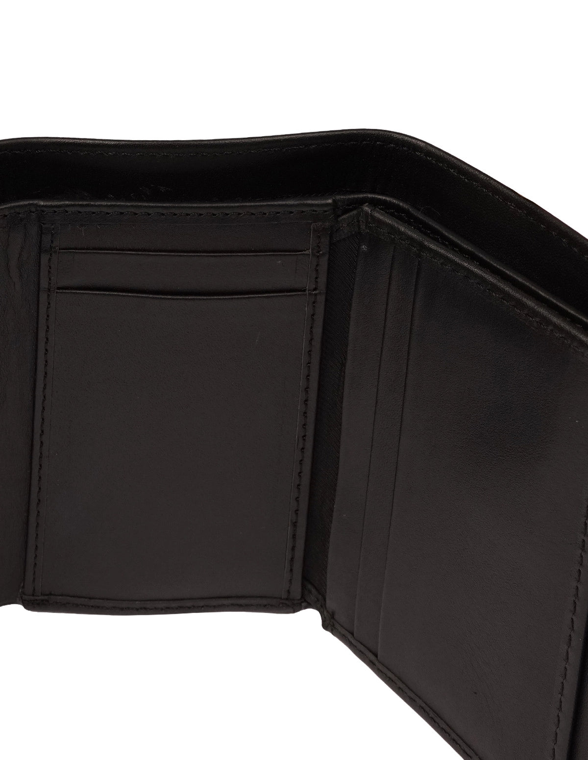 Cow Leather Wallet Black – Trifold with Classic Look