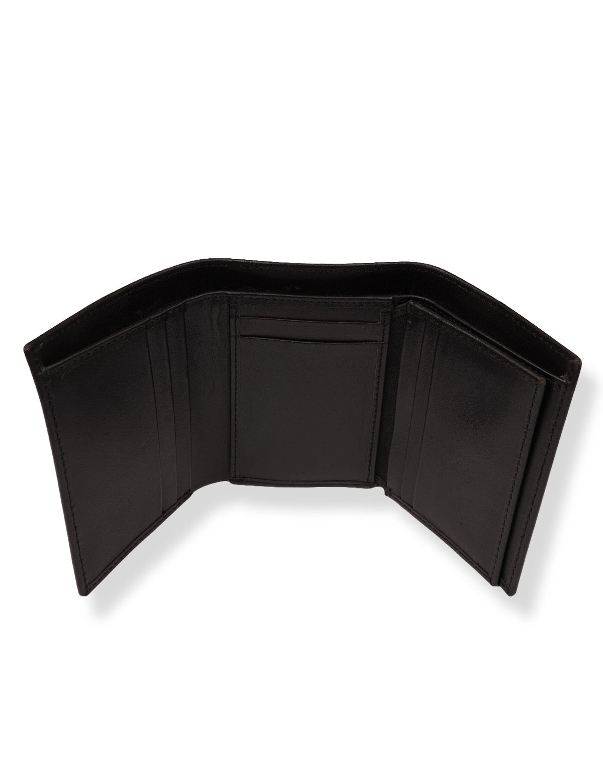 Cow Leather Wallet Black – Trifold with Classic Look