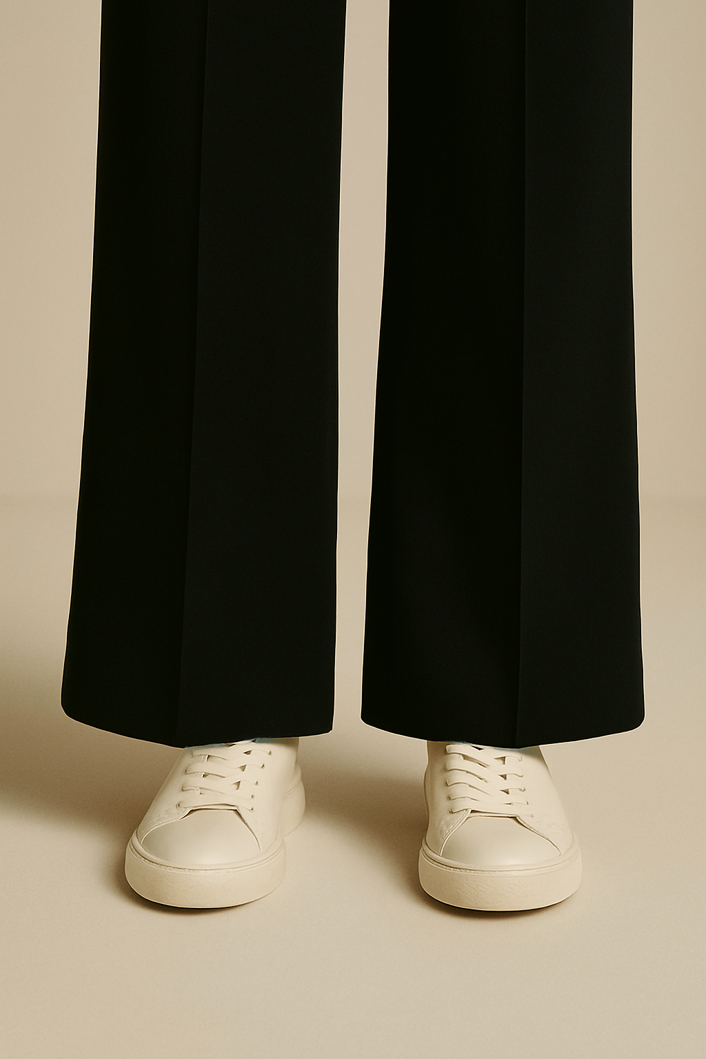 Shadow Luxe Wide-Leg Trousers - Black