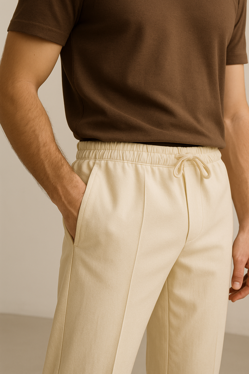 Cotton Relaxed Fit Trouser – Golden Wheat