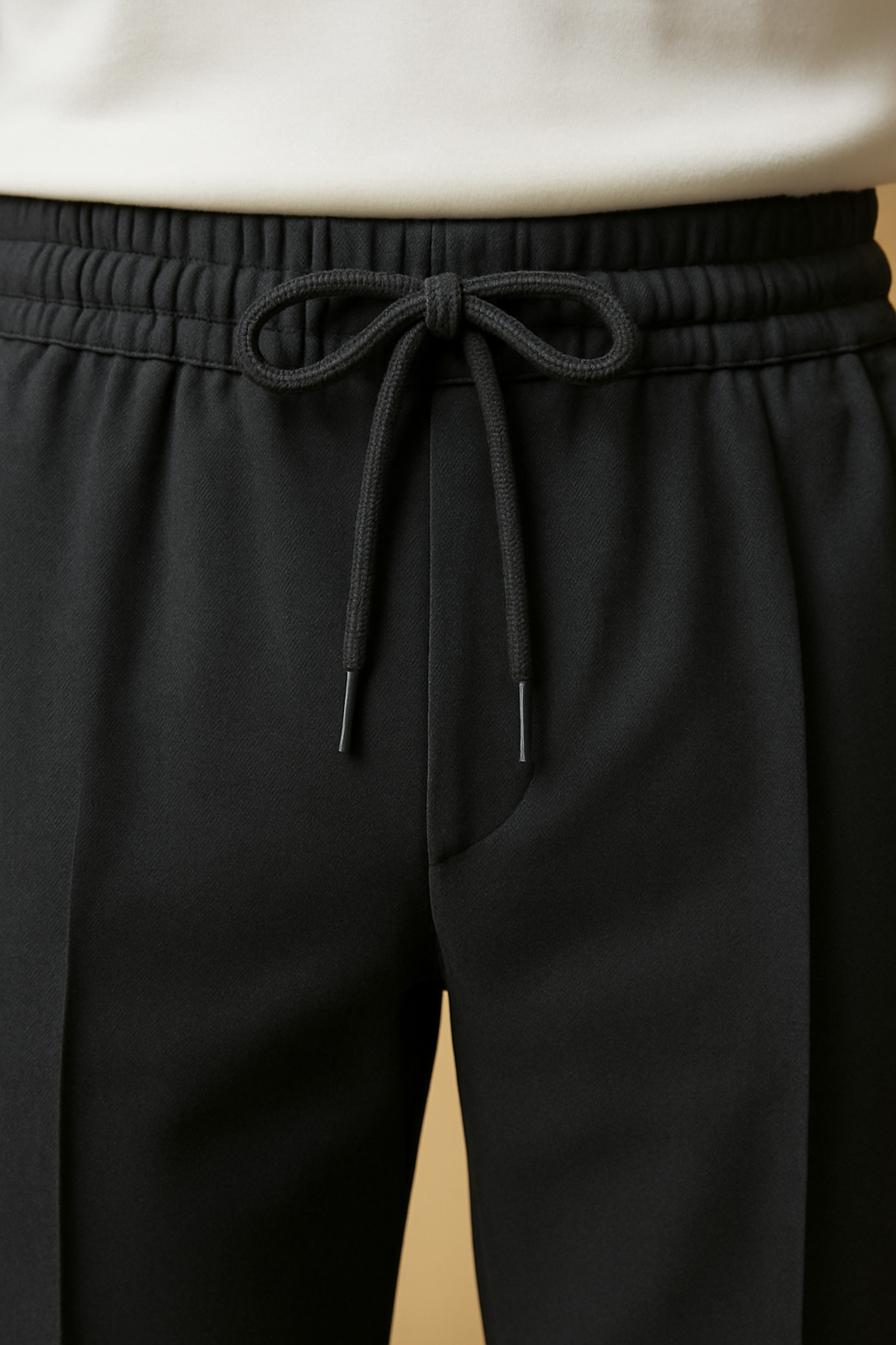 Noir Elegance Relaxed-Fit Trousers – Black