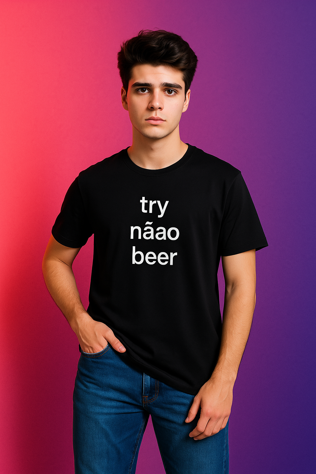 Try Nãao Beer Black T-Shirt