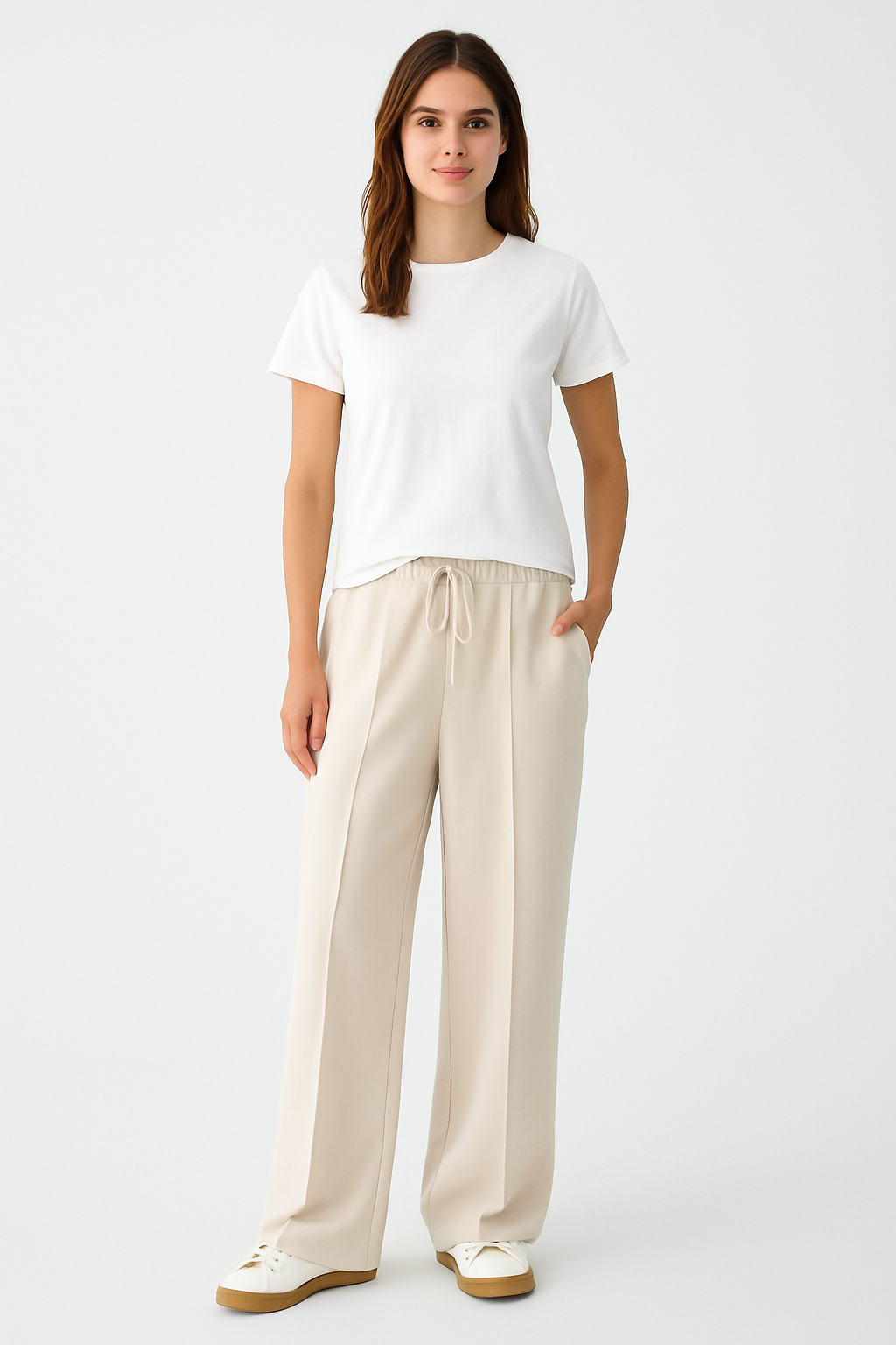 Vanilla Cloud Wide-Leg Trousers - Off-White
