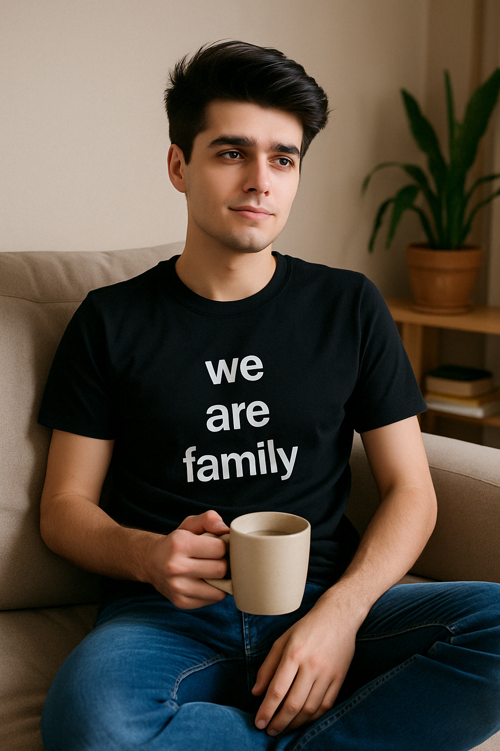 We Are Family Black T-Shirt – Regular Fit