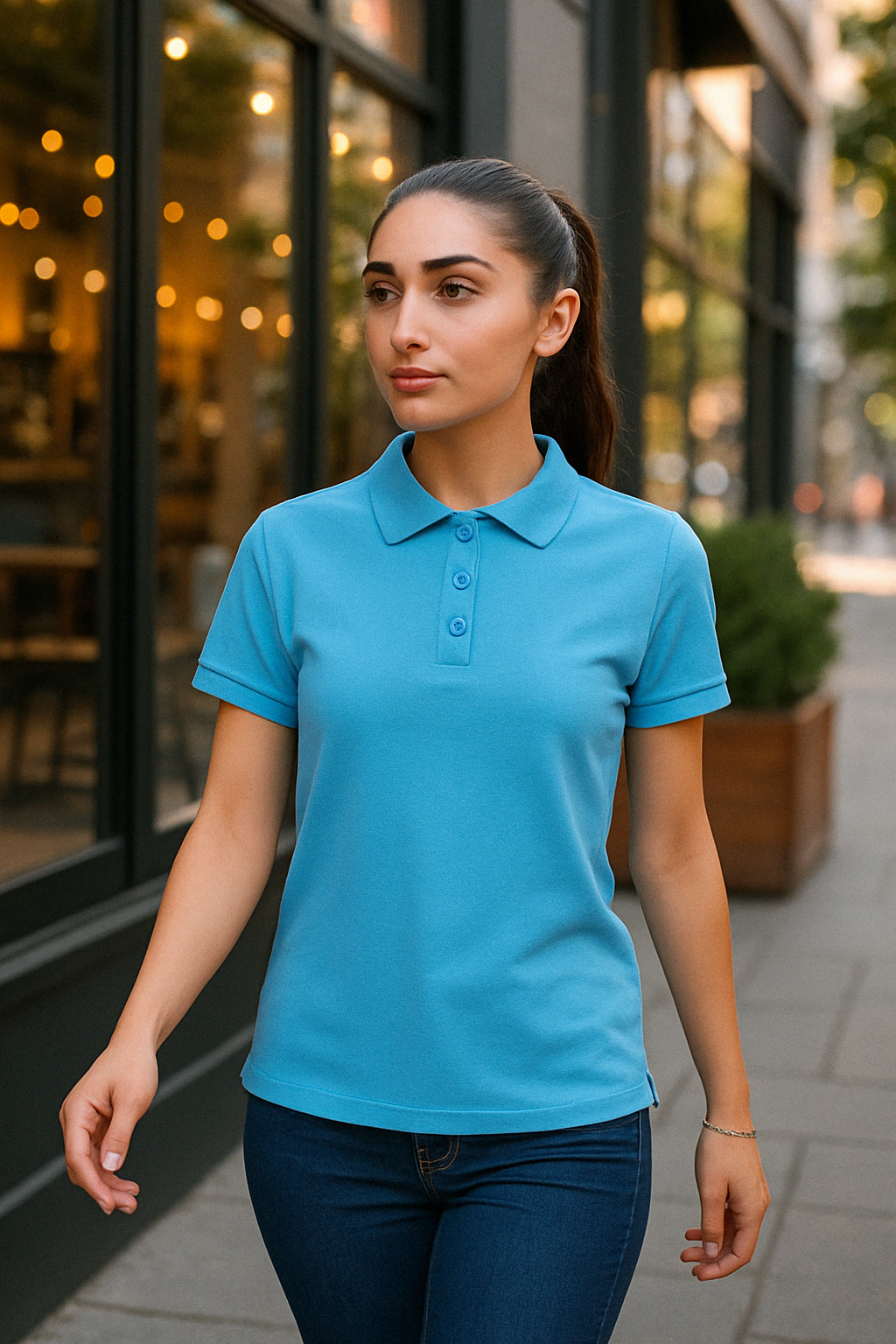 Polo with Slim-Sky Blue