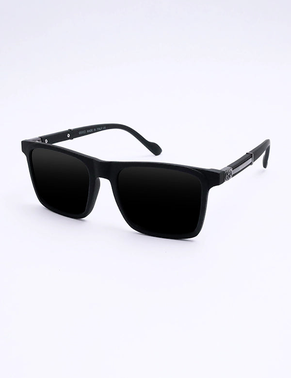 1156-Gucci Squared Frame Sunglasses - Black
