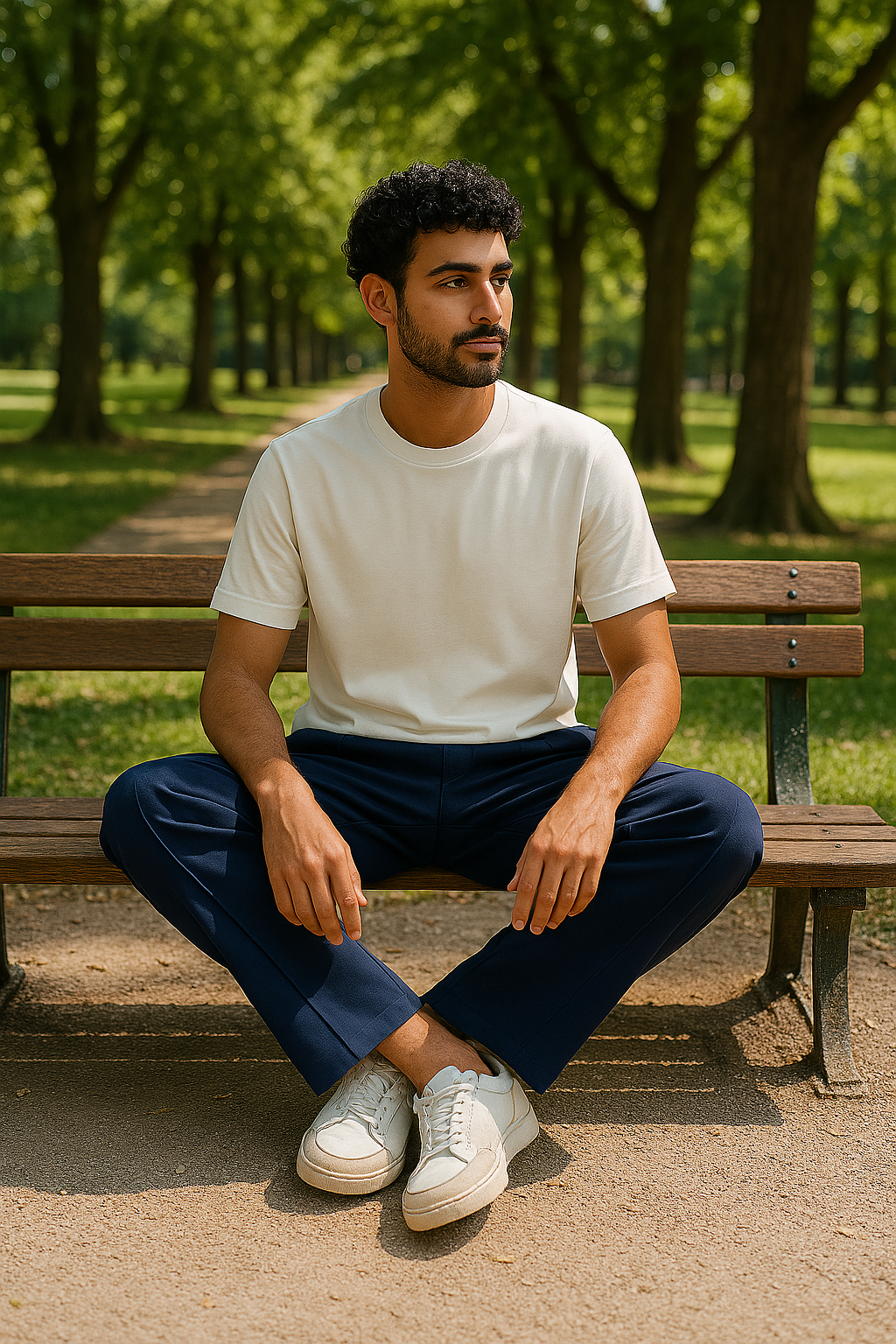 Royal Blue Stitch Trousers - Dark Blue