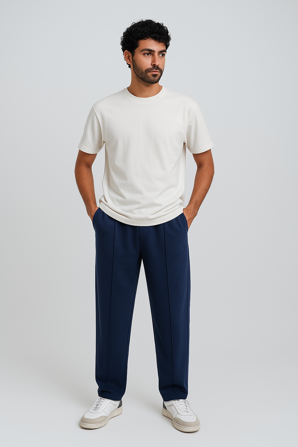 Royal Blue Stitch Trousers - Dark Blue