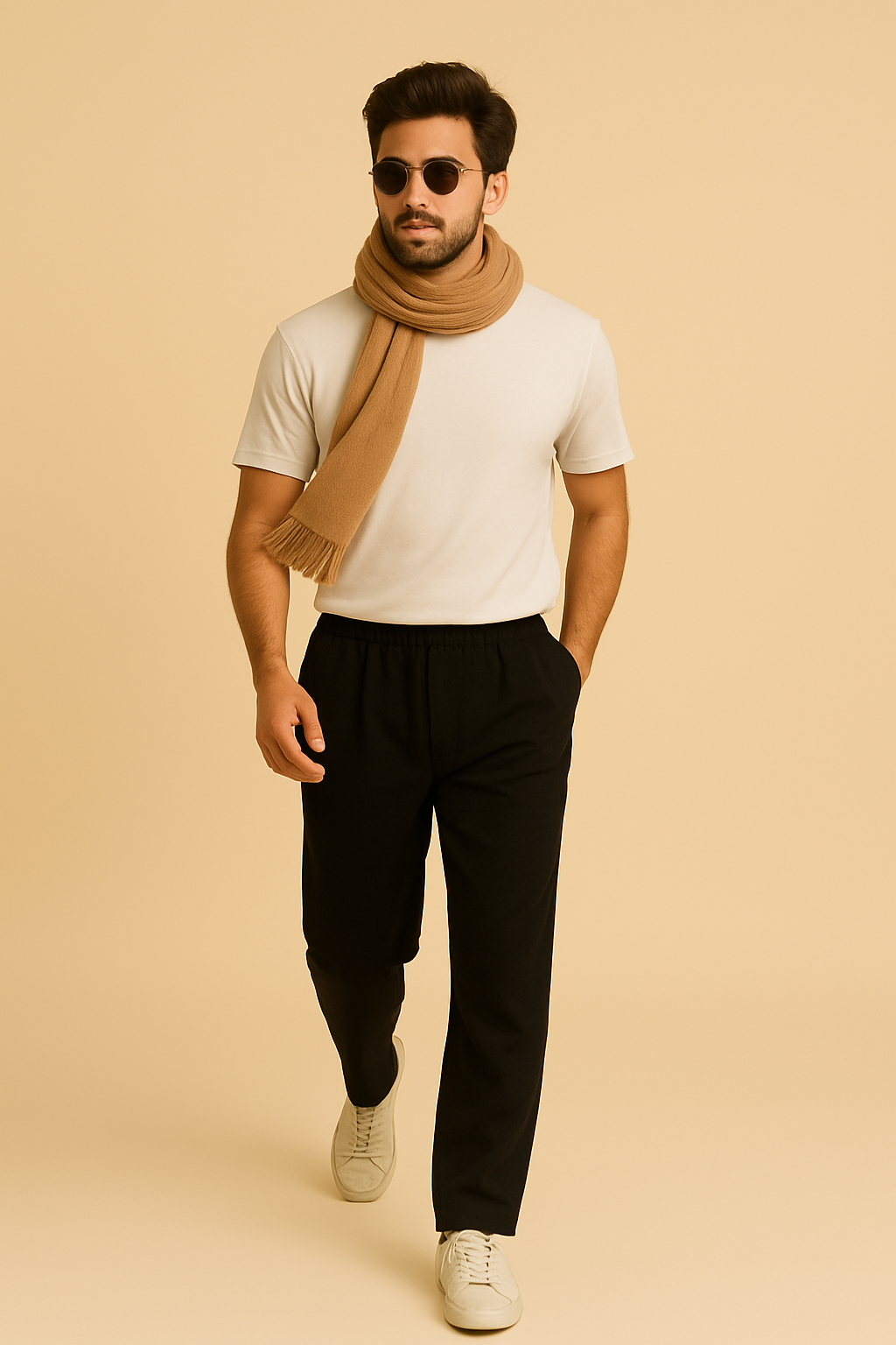 Noir Elegance Relaxed-Fit Trousers – Black