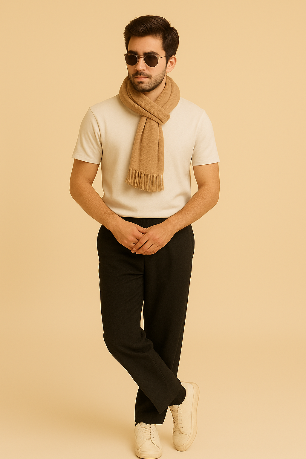 Noir Elegance Relaxed-Fit Trousers – Black
