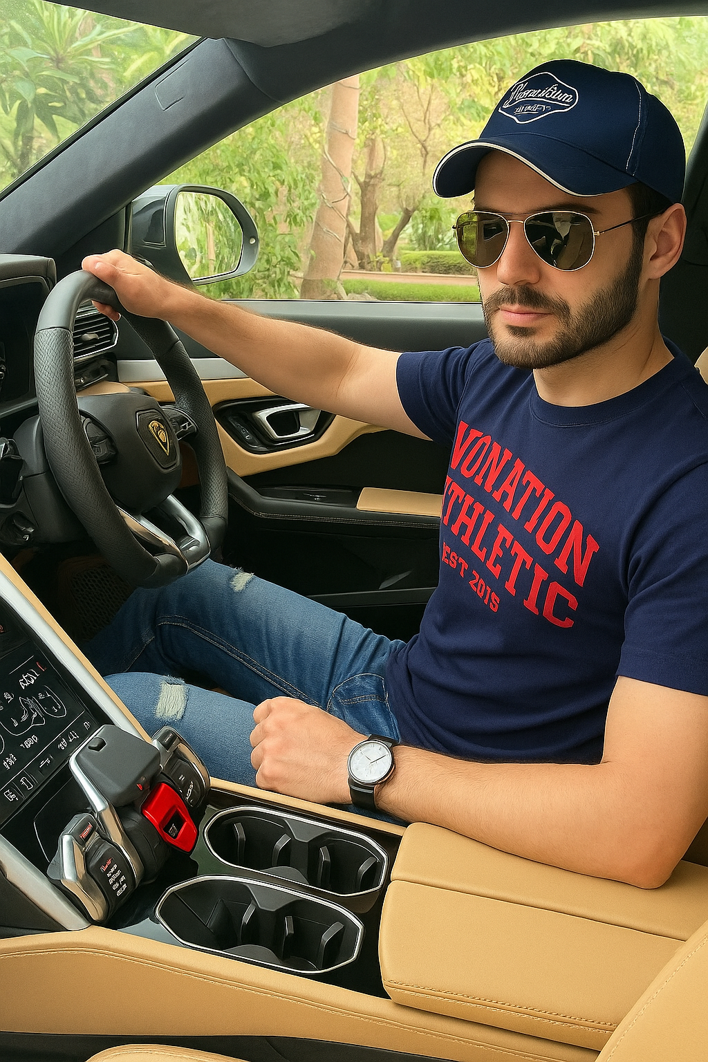 Shadow Leaf Tee – Navy Blue Edition