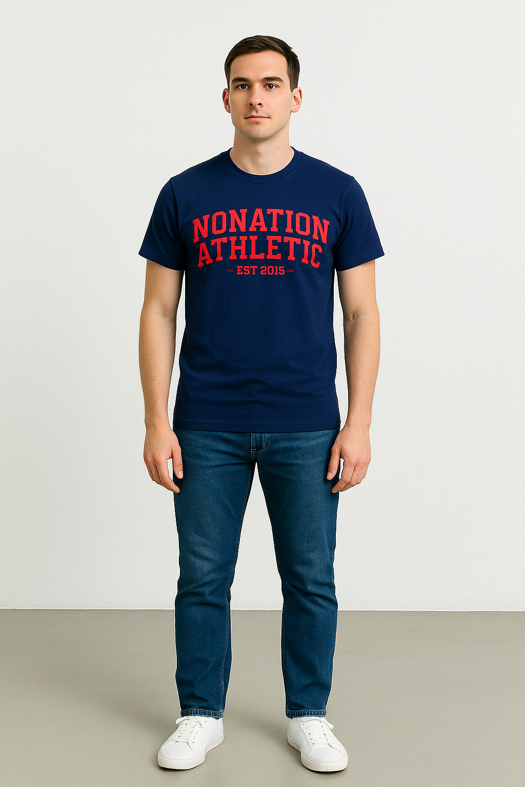 Shadow Leaf Tee – Navy Blue Edition
