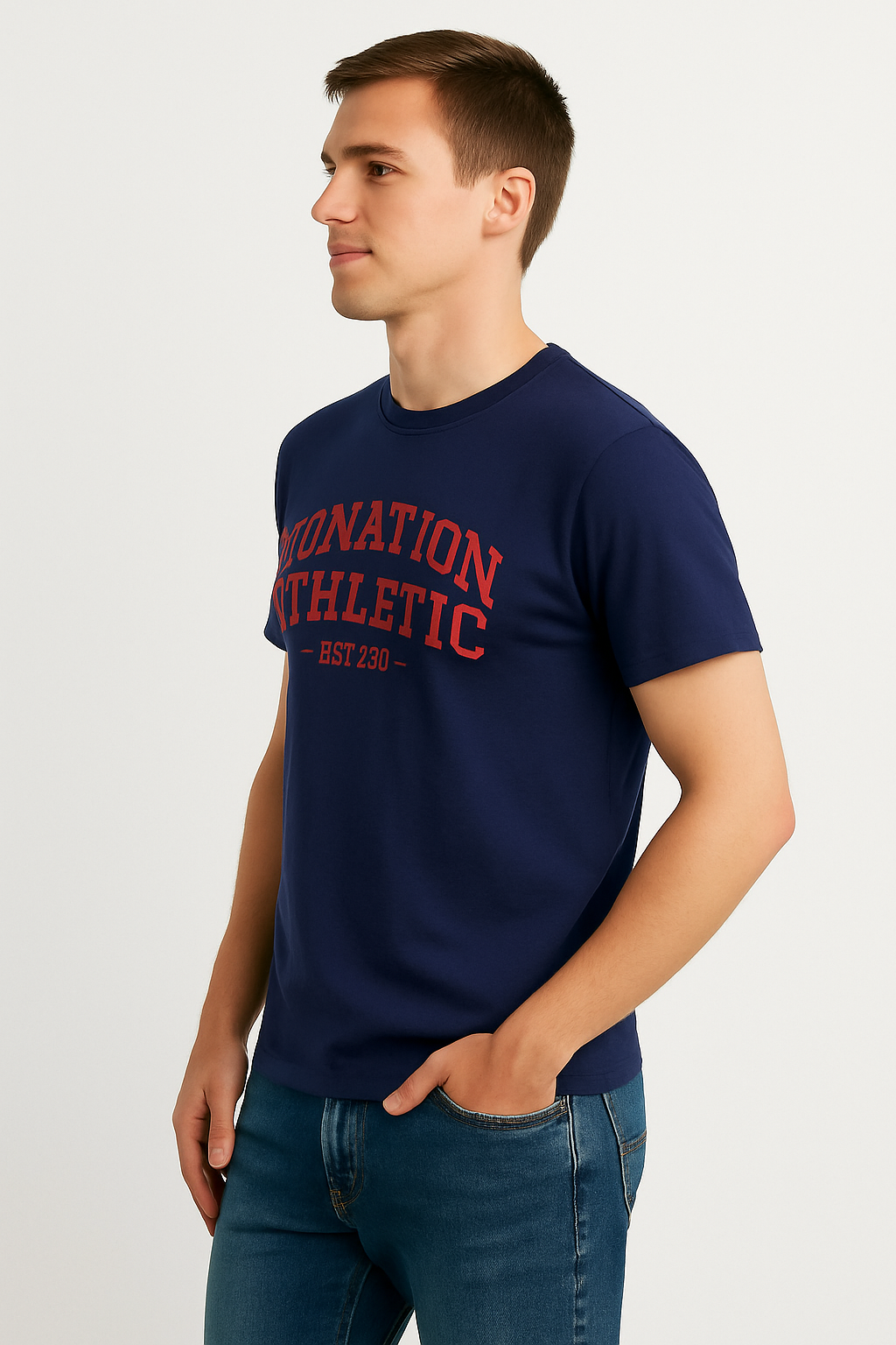 Shadow Leaf Tee – Navy Blue Edition