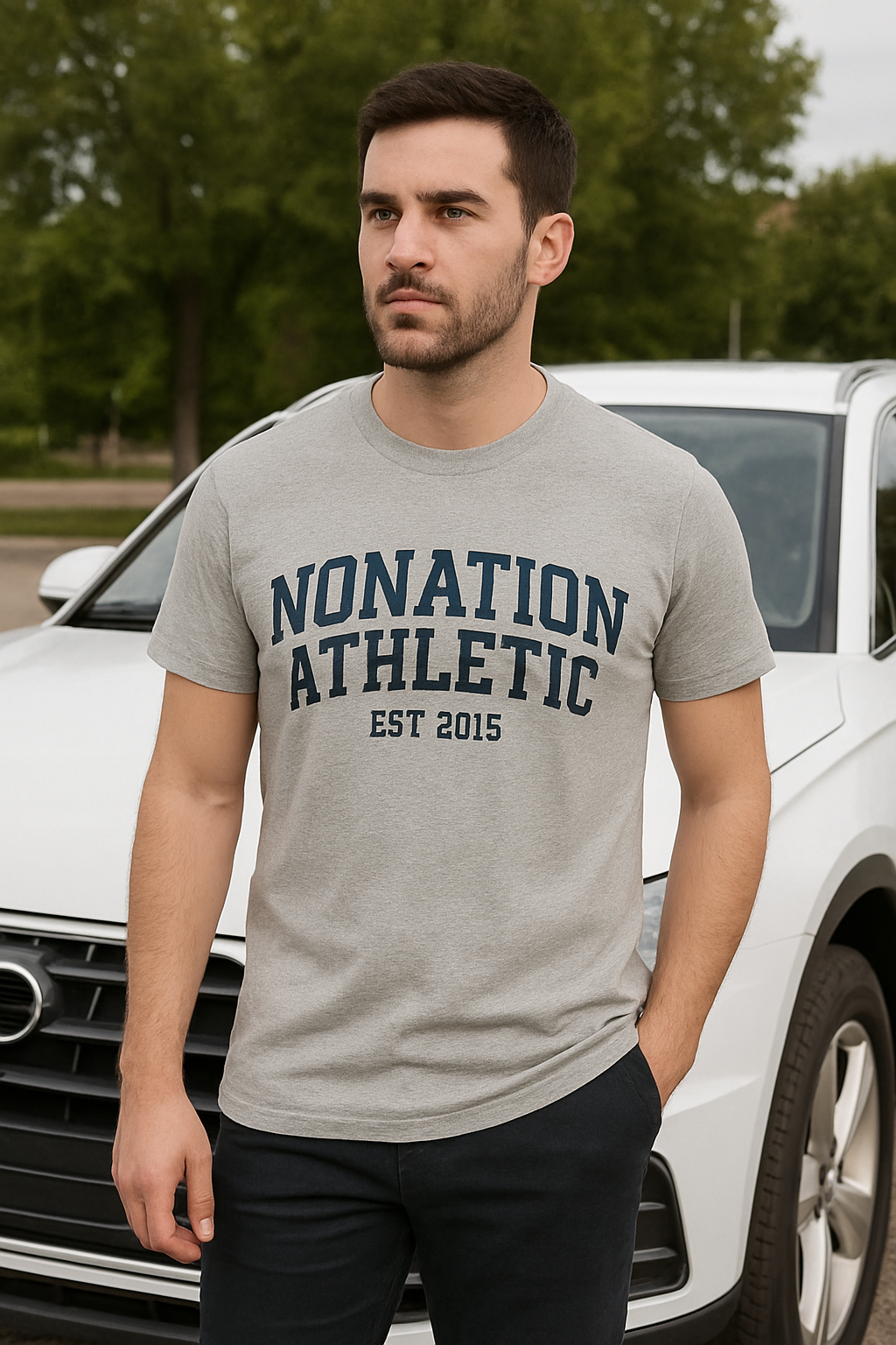 PowderCore Athletic Tee – Heather Gray