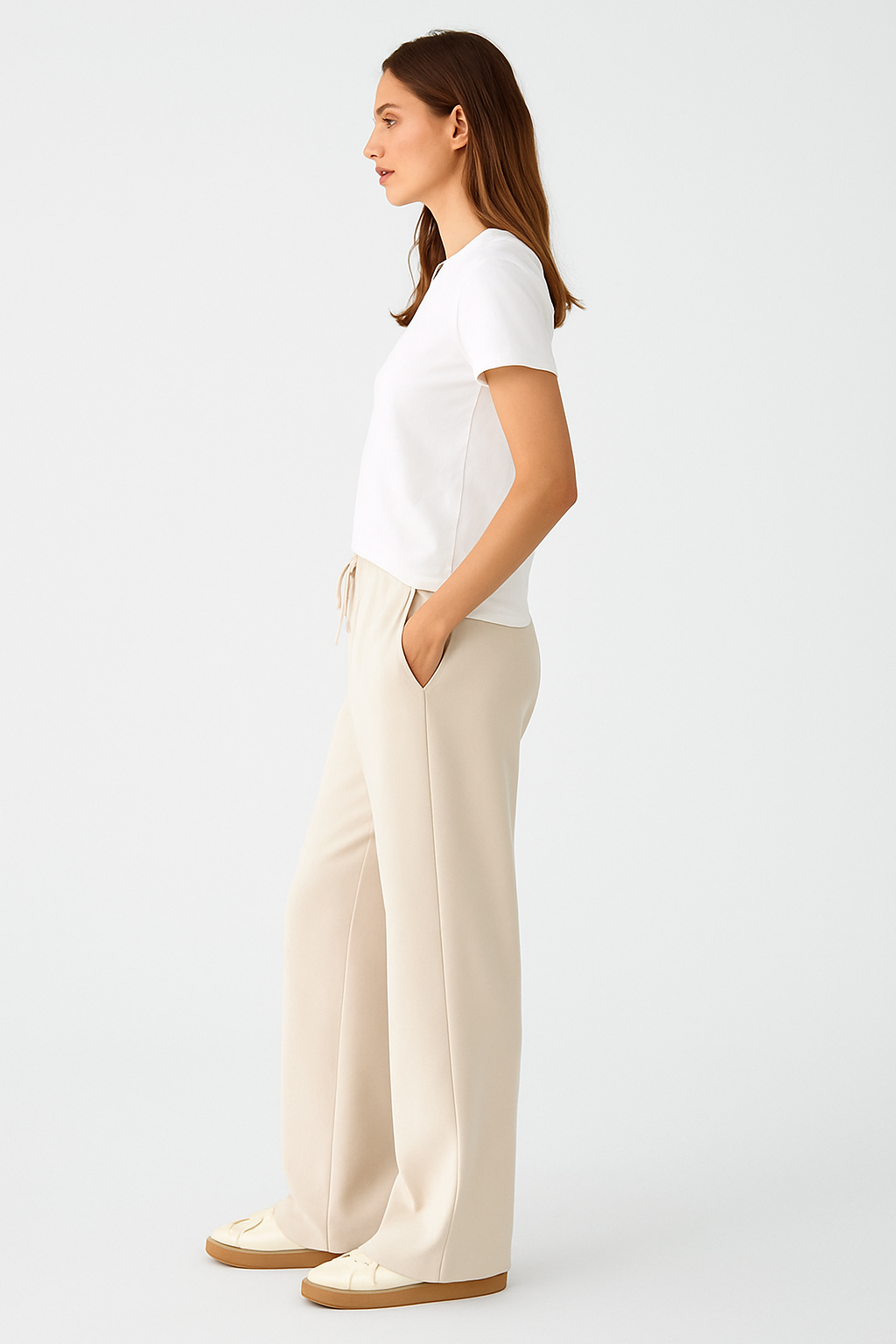 Vanilla Cloud Wide-Leg Trousers - Off-White