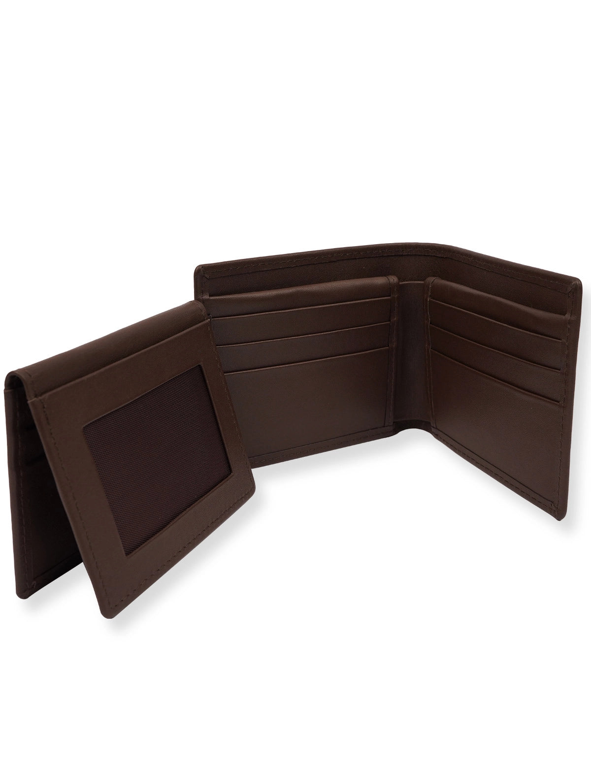 Cow Leather Wallet Brown – Trifold with Multiple Card Slots