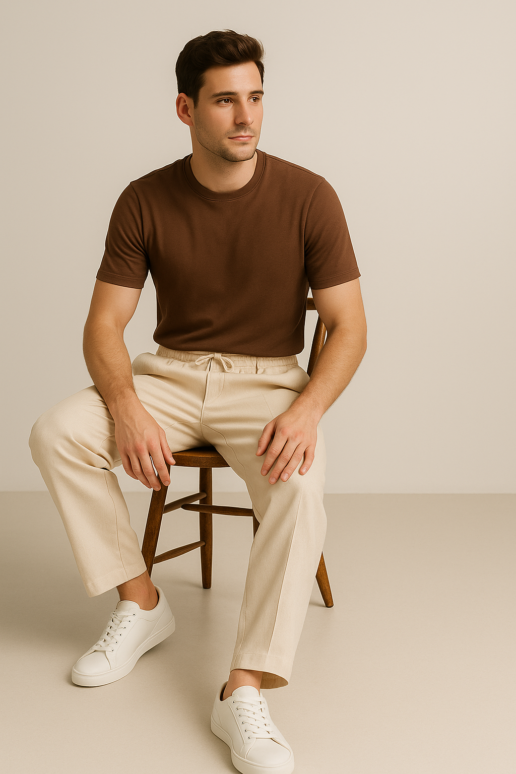 Cotton Relaxed Fit Trouser – Golden Wheat