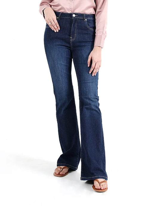 Bootcut High-Rise Jeans Color Dark Blue Denim