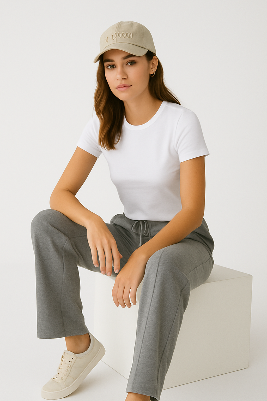 Moonstone Flare Wide-Leg Trousers -  Grey
