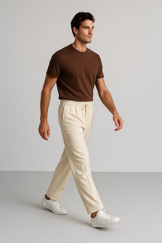 Cotton Relaxed Fit Trouser – Golden Wheat