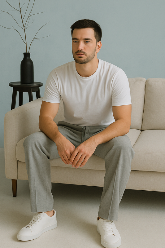 Silver Drift Relax Fit Trousers - Light Grey