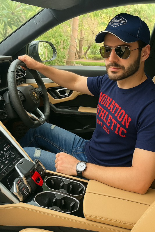 Shadow Leaf Tee – Navy Blue Edition