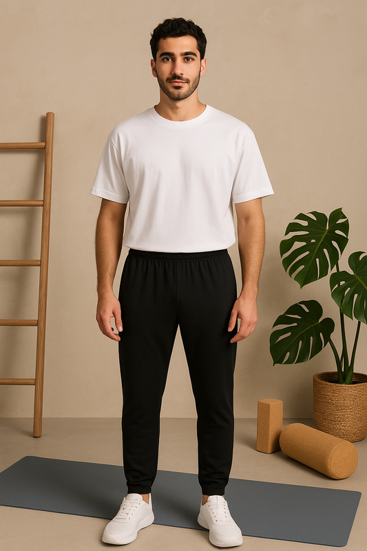 Black Unisex Plain Sports & Yoga trousers